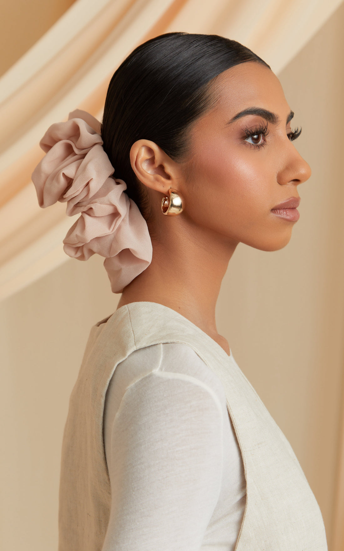 Nude Chiffon Scrunchie