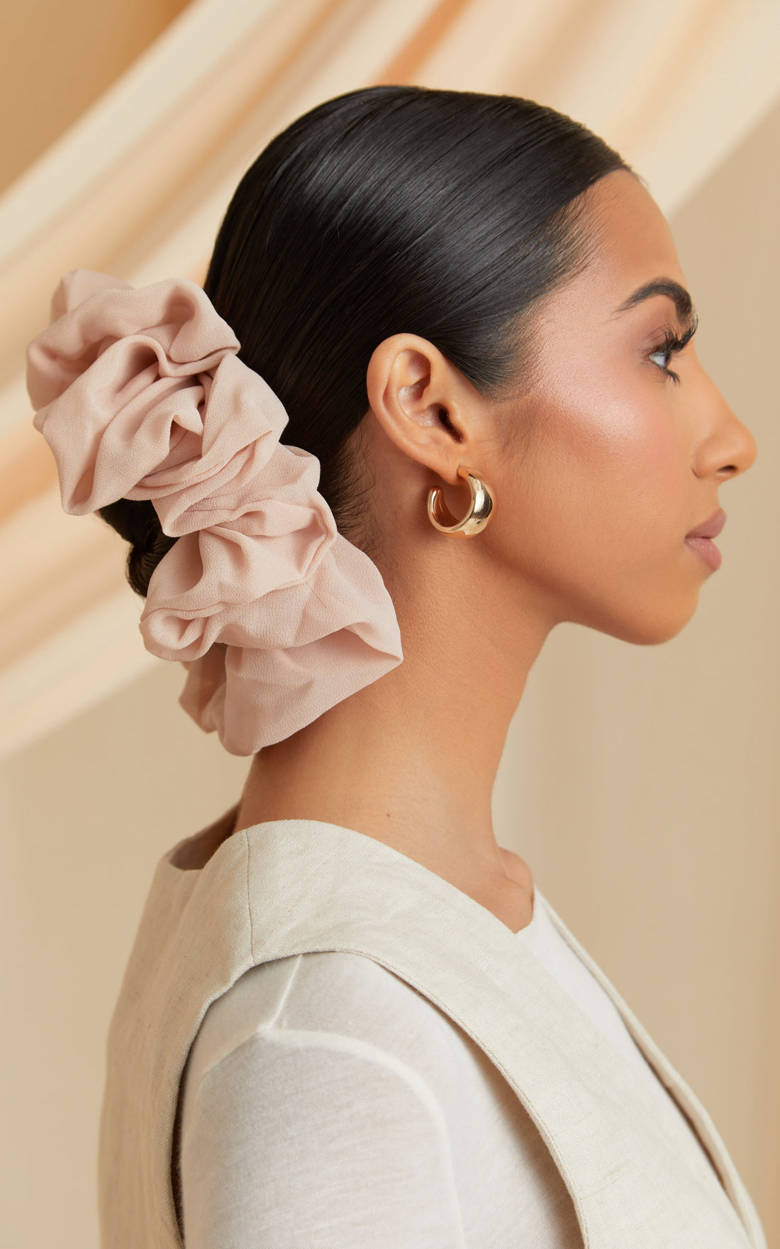Nude Chiffon Scrunchie
