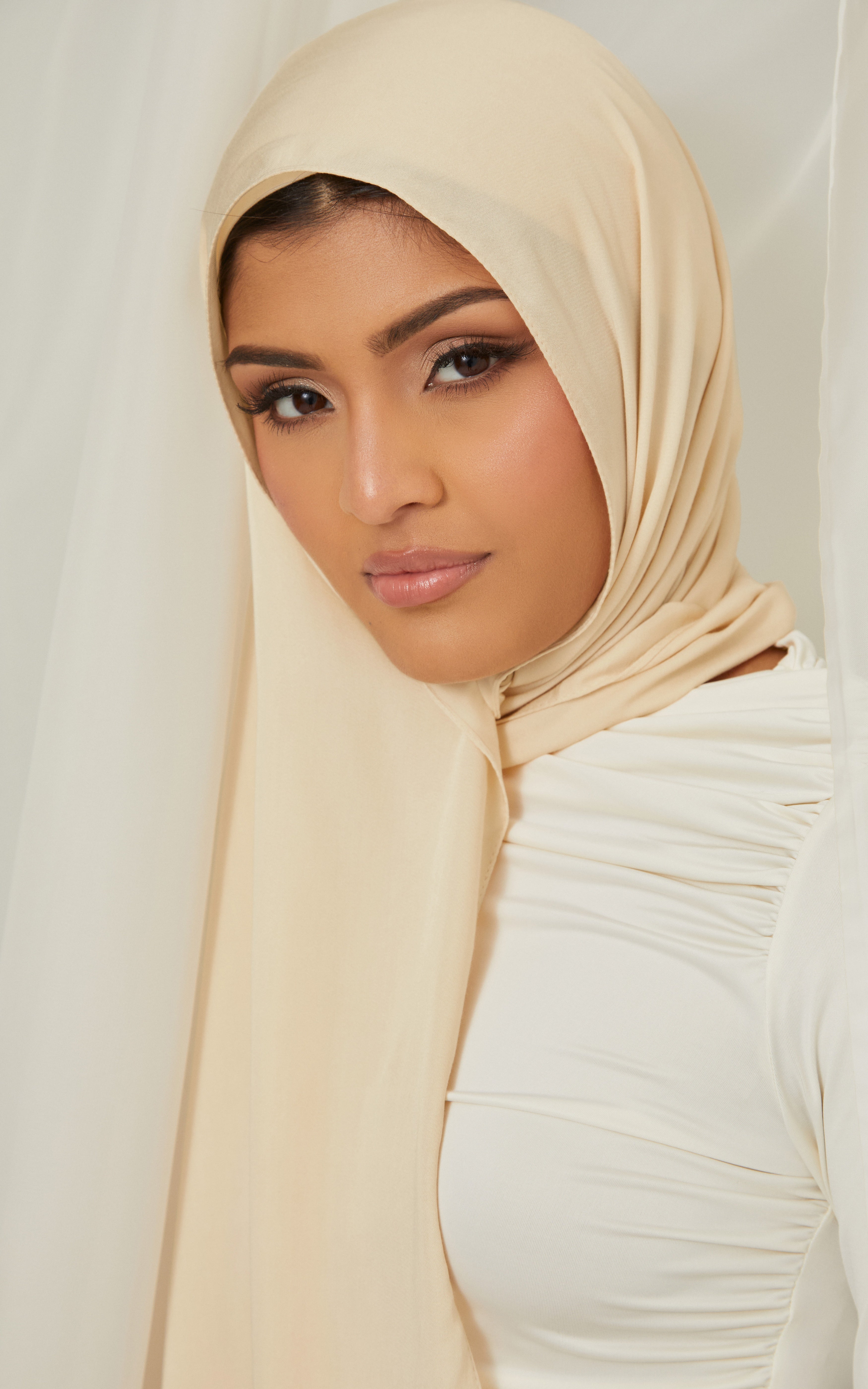 Satin Modal NUDE Hijab Scarf Non-Slip Luxury $21.95 Free Shipping! |  CULTURE Hijab Co.