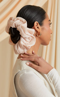 Nude Satin Scrunchie