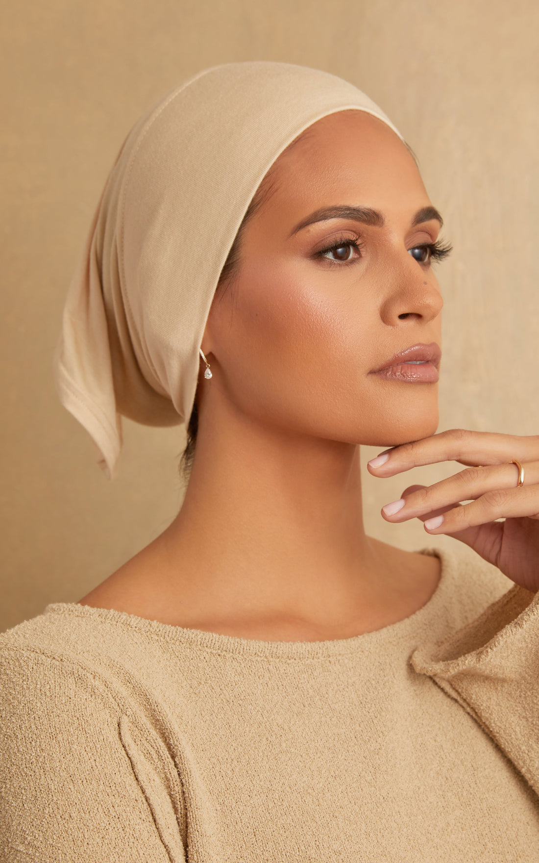Nude Wide Band Cotton Under Scarf