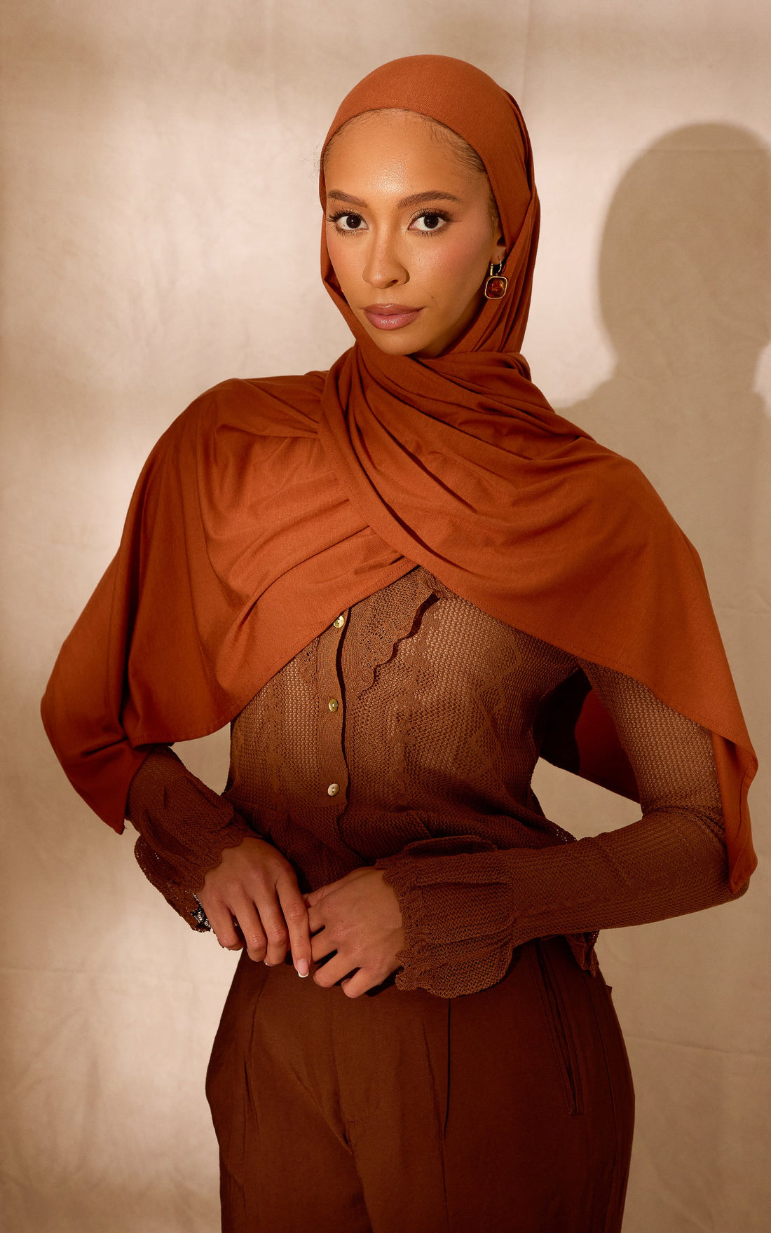 Russet Premium Jersey Hijab — Mini