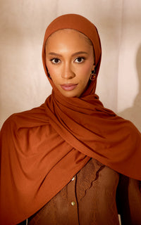 Russet Premium Jersey Hijab — Mini