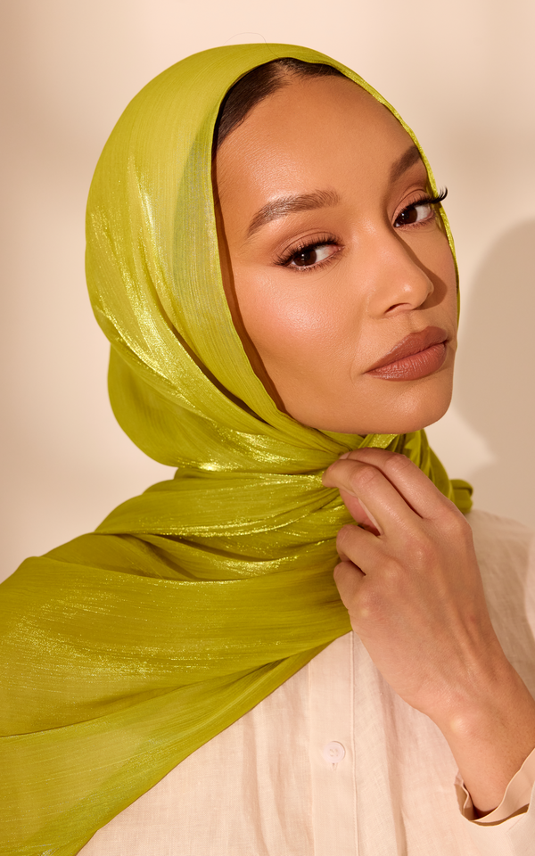 Salted Lime Lustre Satin Hijab