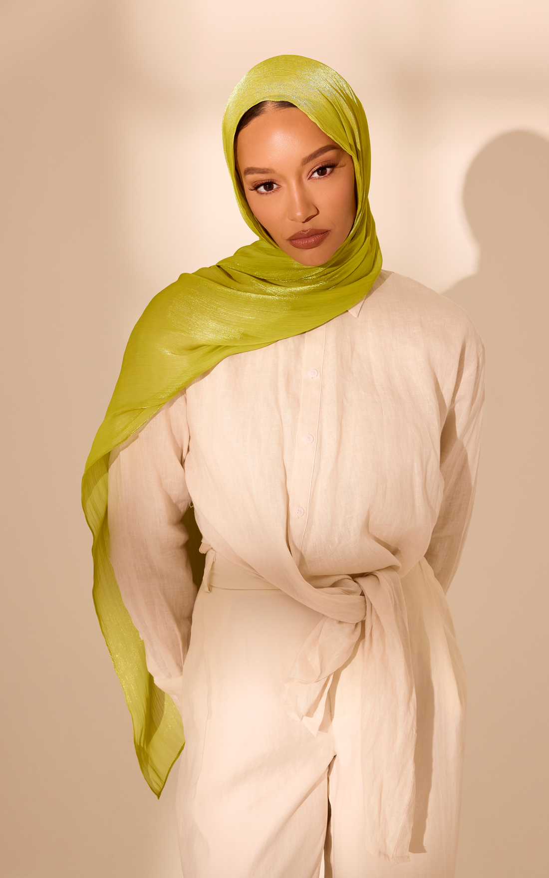 Salted Lime Lustre Satin Hijab