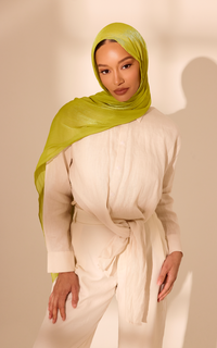 Salted Lime Lustre Satin Hijab