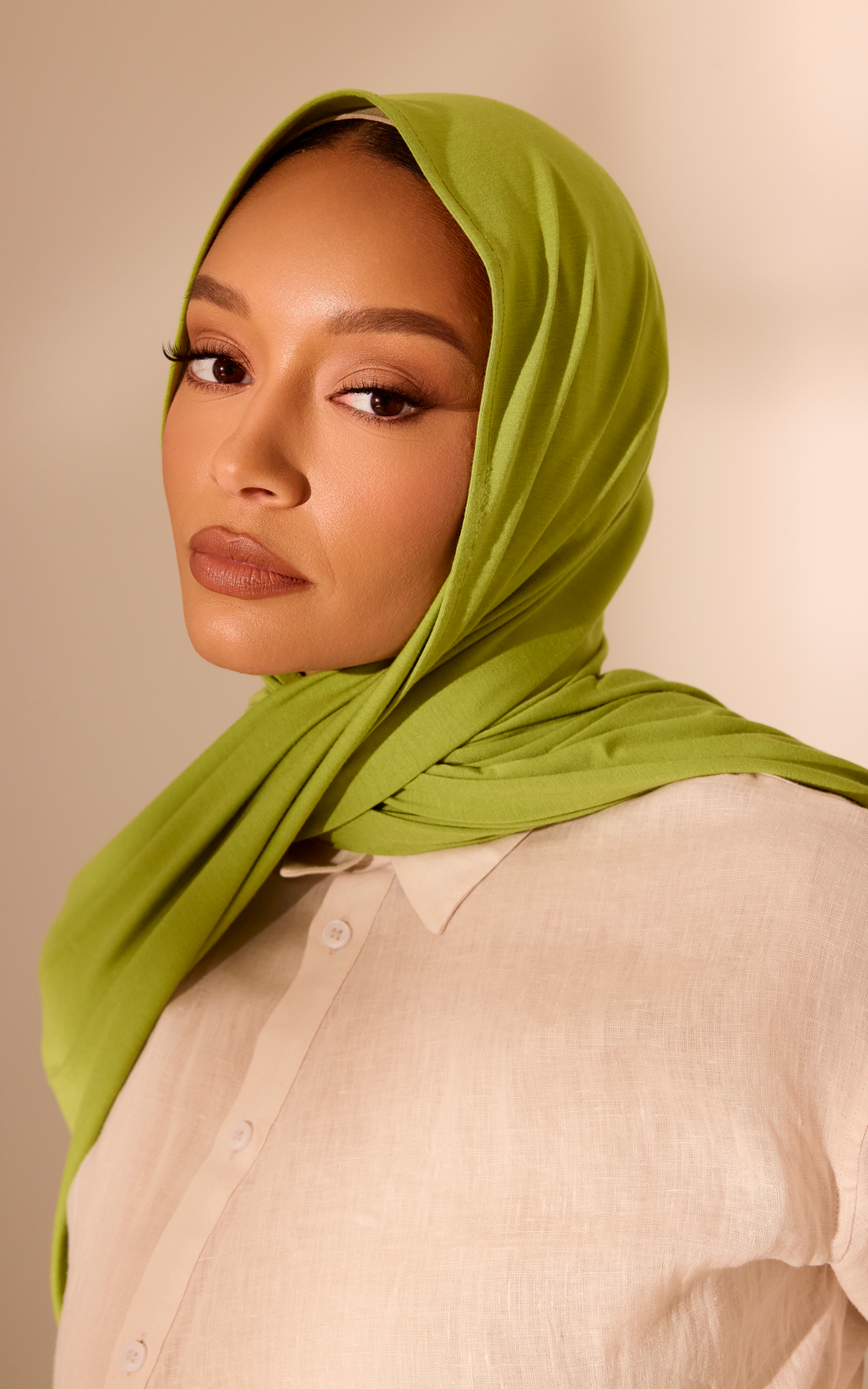 Sour Apple Green Premium Jersey Hijab — Standard