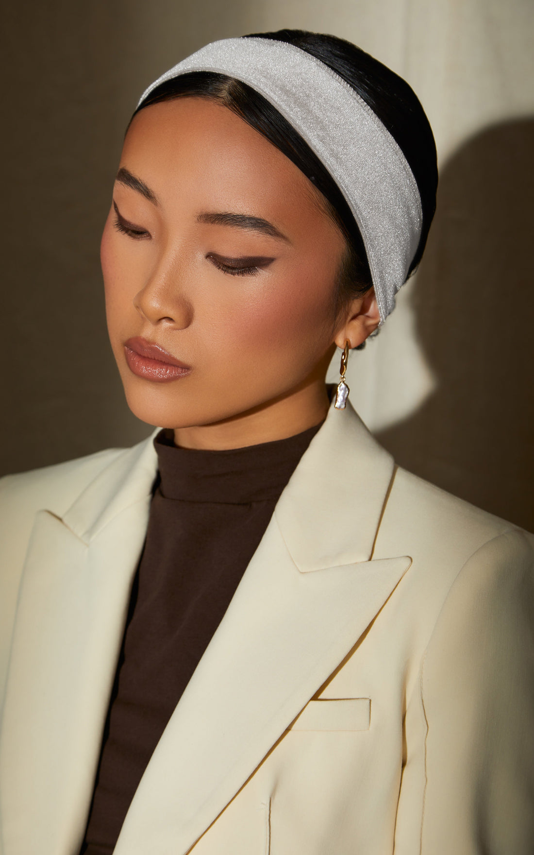 Taupe No-Slip Scarf Headband