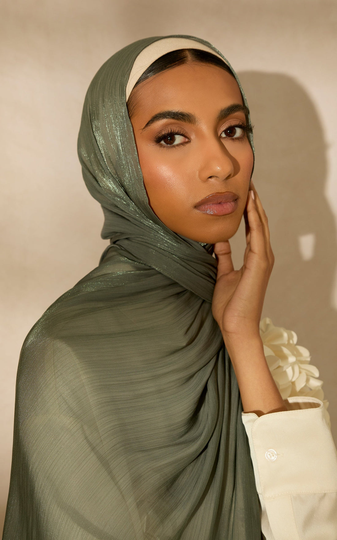 Viridian Lustre Satin Hijab