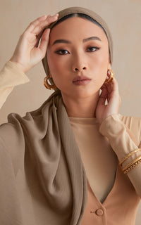 Warm Taupe Textured Chiffon Hijab