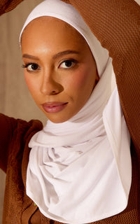 White Premium Jersey Hijab — Mini