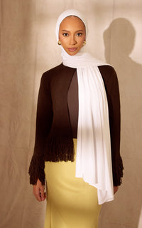 White Premium Jersey Hijab — Standard