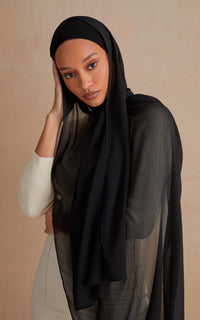 Black Wide Band Cotton Under Scarf