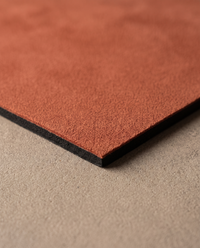 Clay Prayer Mat — edge construction: sueded fabric on dense rubber base