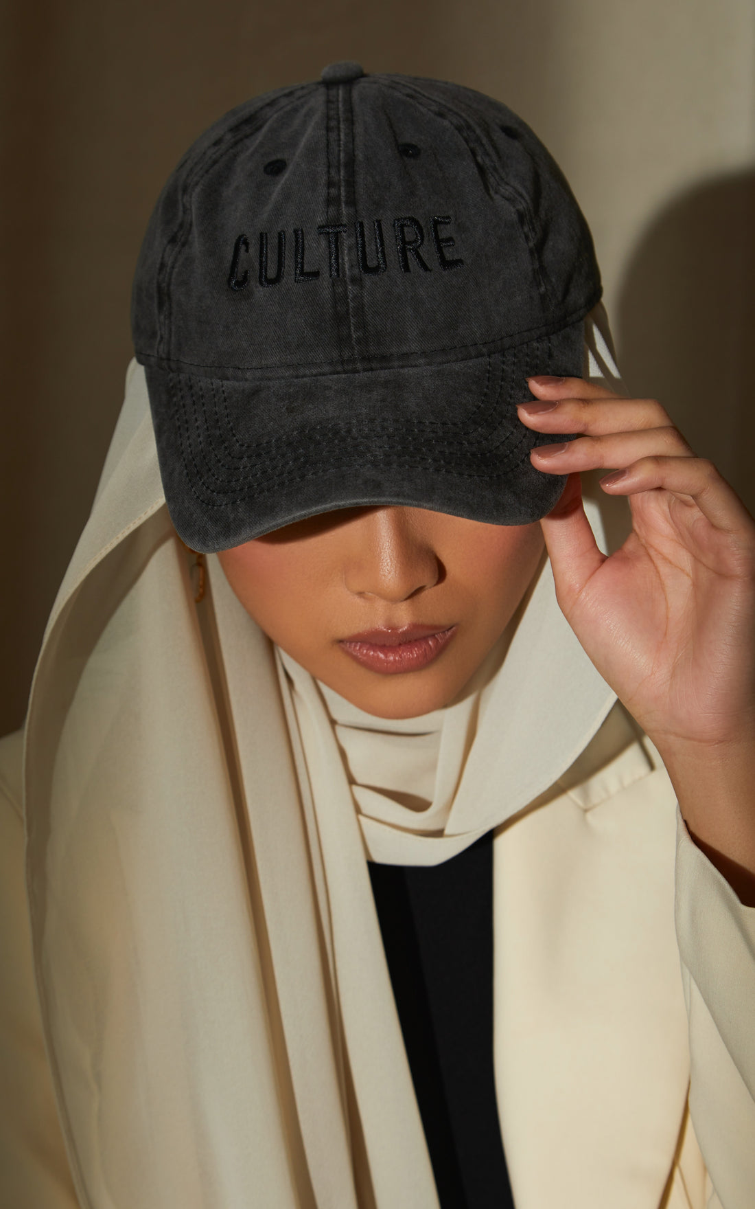 Black Acid Wash Hat — CULTURE