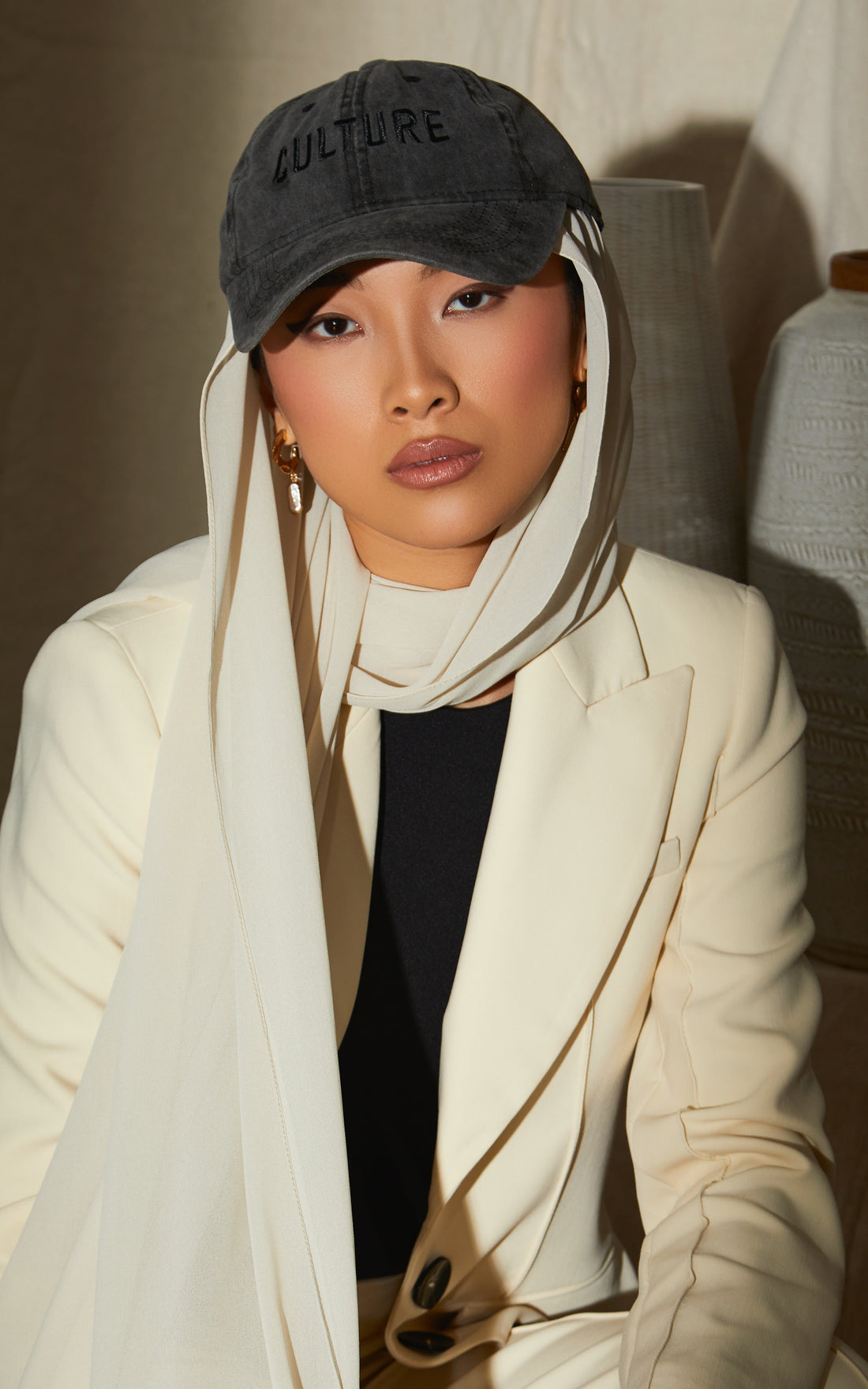 Black Acid Wash Hat — CULTURE (view 5)