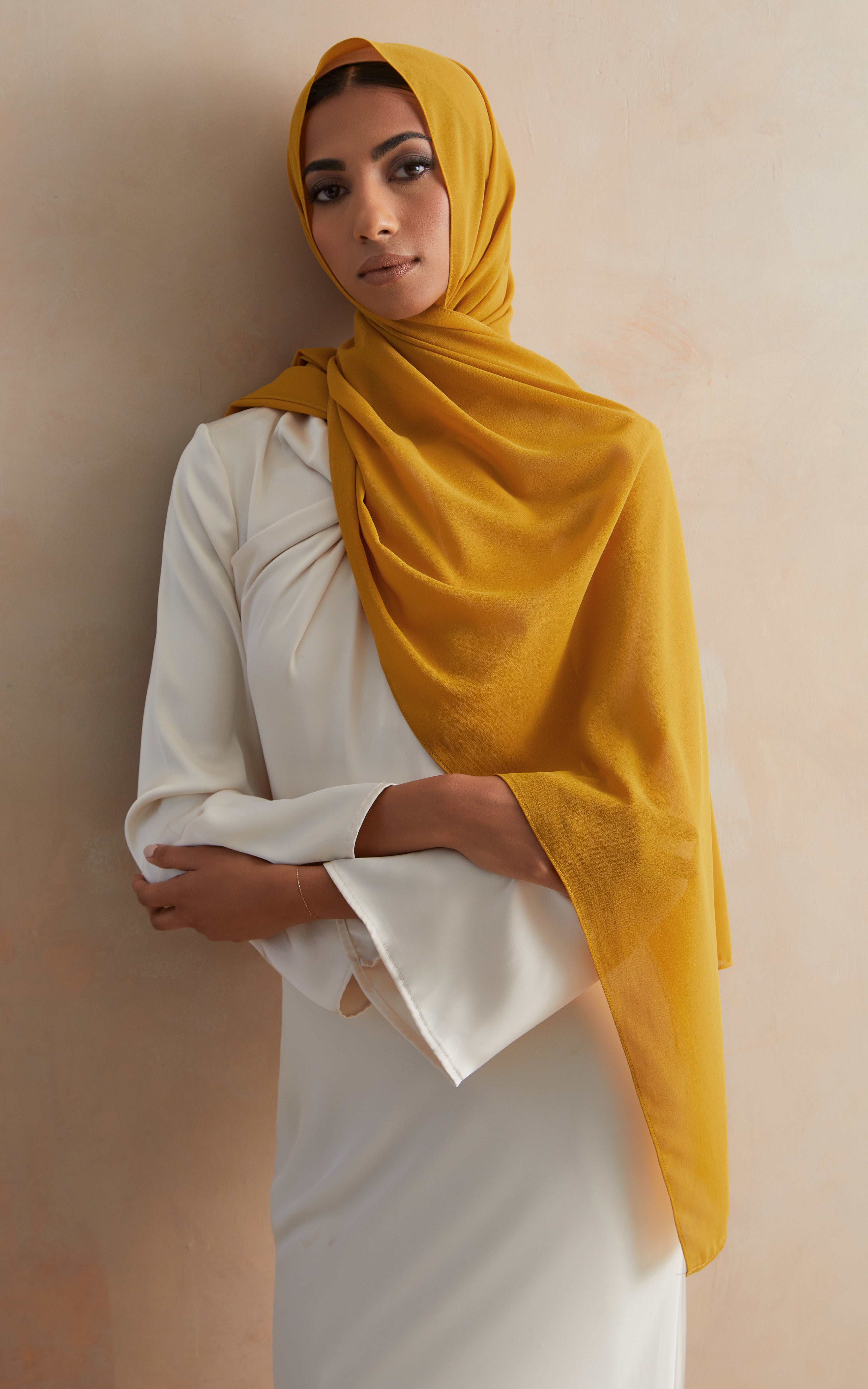 Gold chiffon wrap best sale