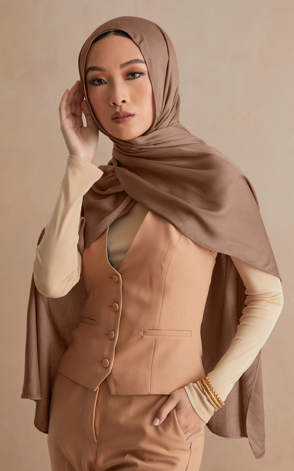 Solid Luxury Satin Modal Rayon Mink Matte Non Slip Hijab Scarf $21.95 Free  Shipping!