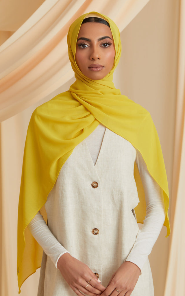 Solid Chiffon EMPIRE YELLOW Hijab Scarf $10.95 Free Shipping! | CULTURE Hijab Co. Solid Chiffon EMPIRE YELLOW Hijab Scarf $10.95 Free Shipping! | CULTURE Hijab Co.