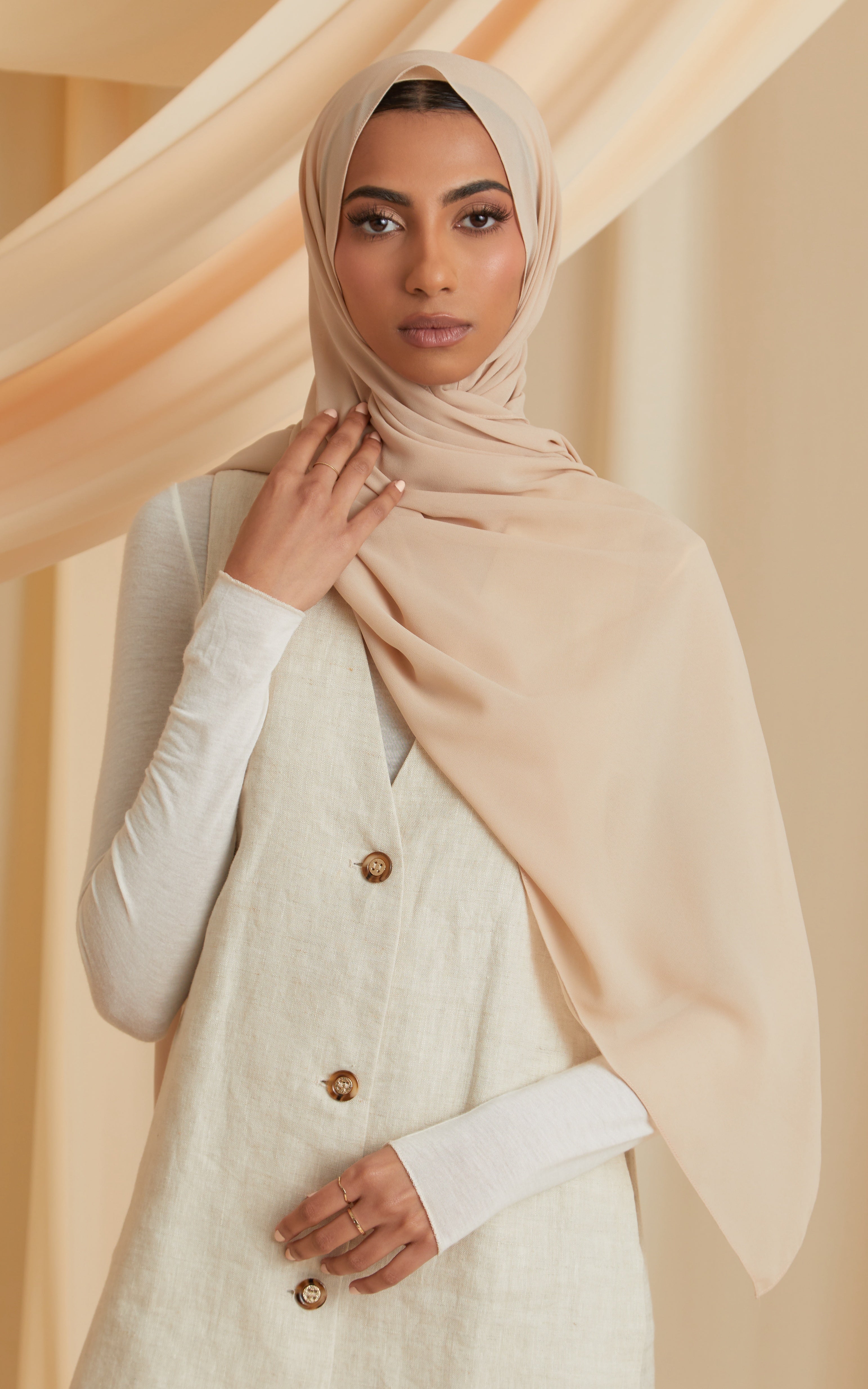 Solid Chiffon Nude Neutral Hijab Scarf $17.95 Free Shipping! | CULTURE Hijab  Co.