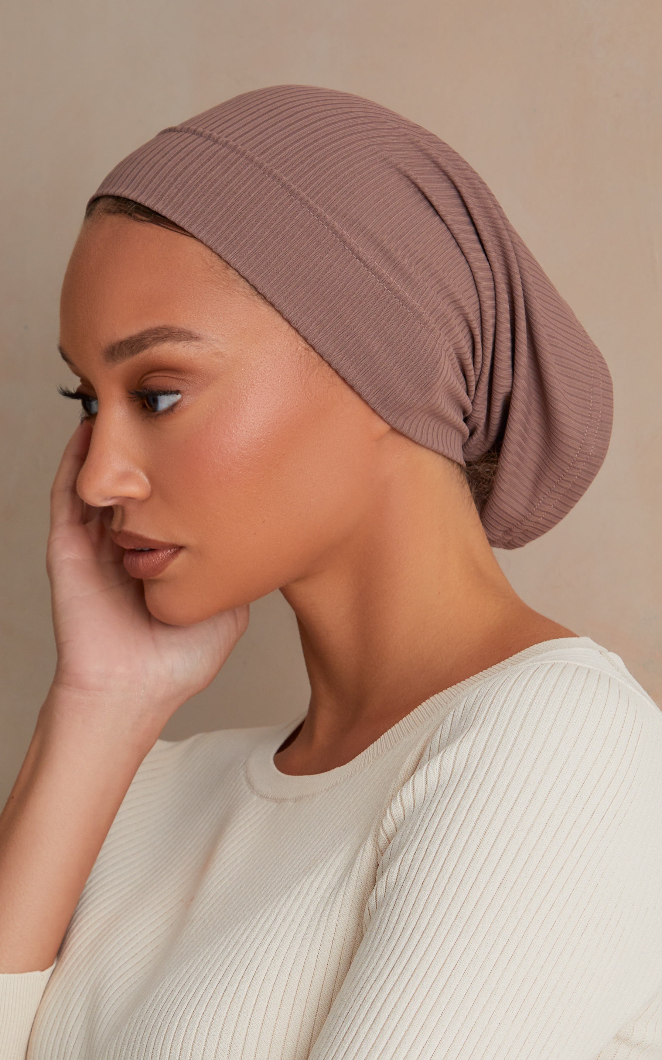 Ribbed Cotton Under Scarf Meerkat Jersey Cap Hijab Scarf $5.00